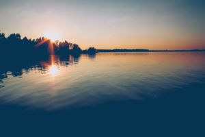 Lake, evening mood, sunset Lake, evening mood, sunset